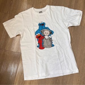 KAWS x Uniqlo x Sesame Street Companion Trash Can Tee